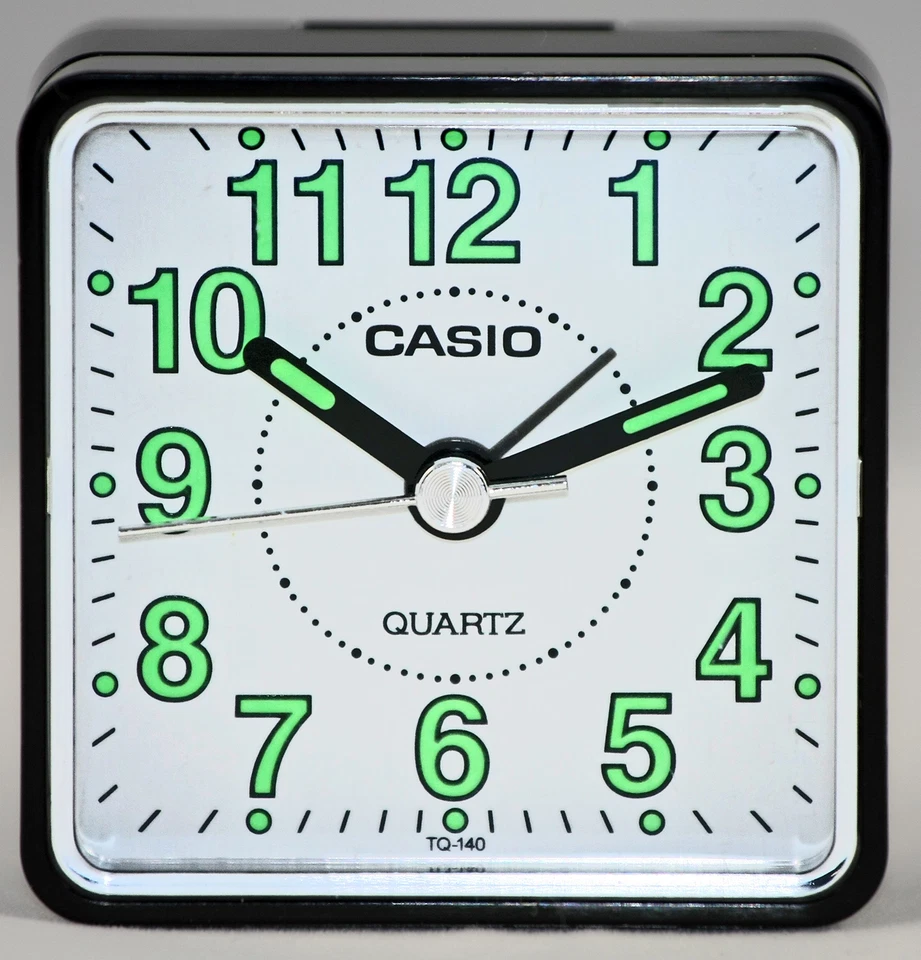 Casio TQ140-1B Travel Desk Quartz Alarm Clock Neobrite Resin Case w Battery New - Image 4 of 4