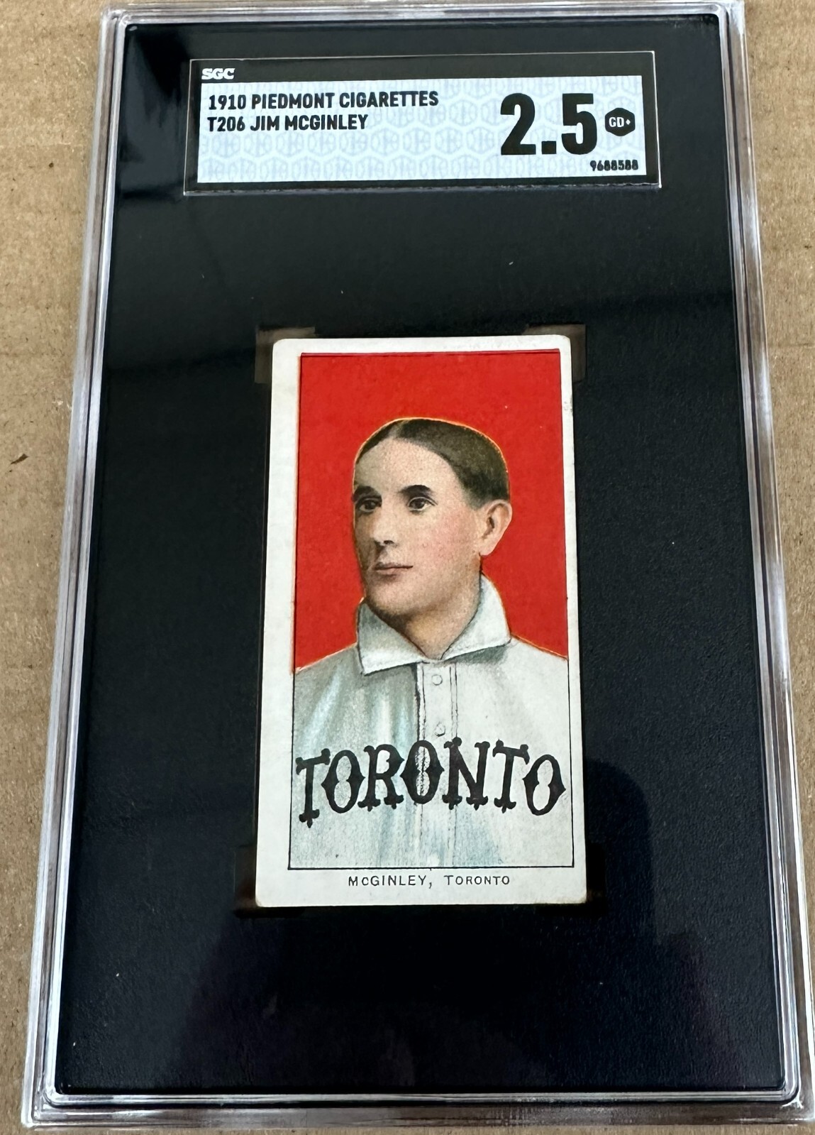 1909 T206 Jim McGinley Toronto Piedmont SGC 2.5 Clean
