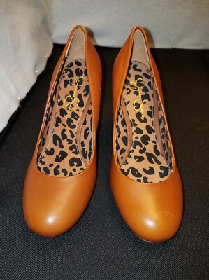 LNWO W's Jessica Simpson RUST BROWN LEATHER HIGH