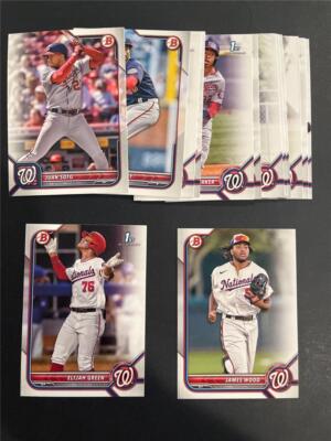 2022 Bowman Washington Nationals Team Set 14 Cards With Prospects & Draft
