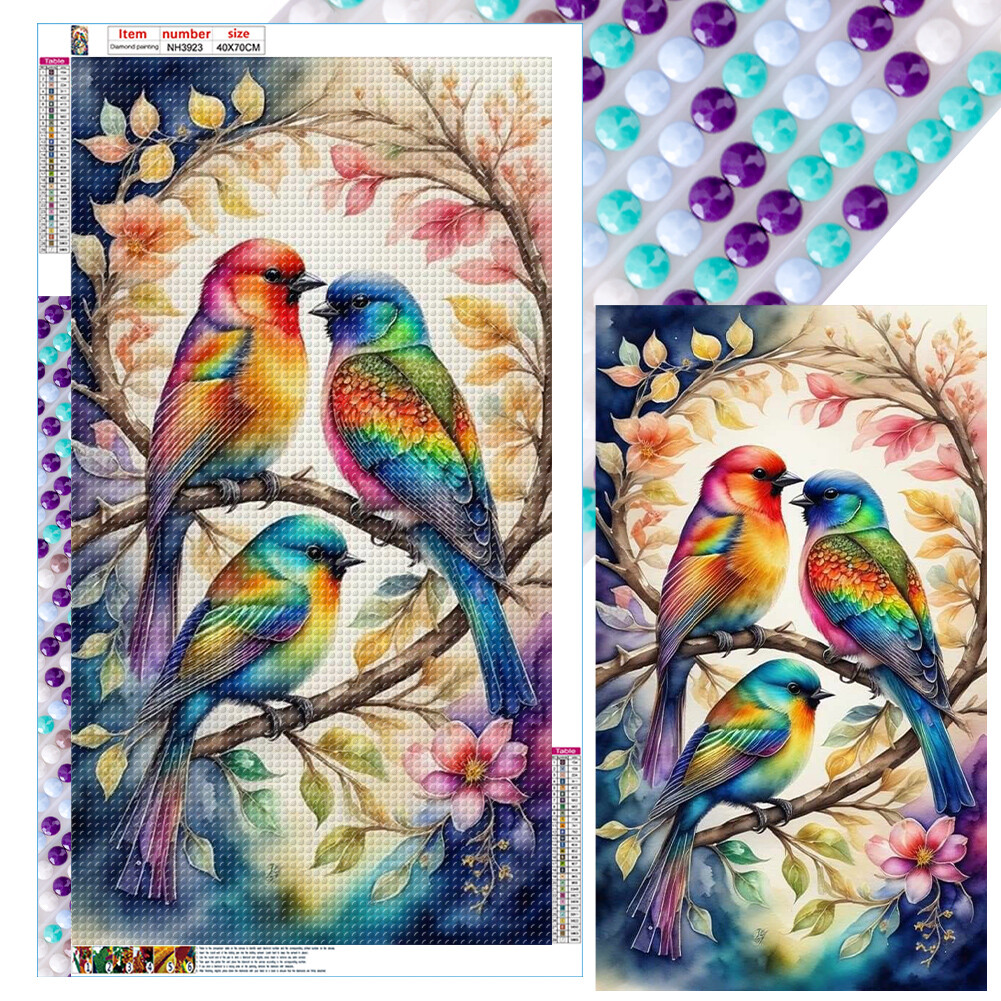 5D DIY Full Round Drill Diamond Painting Romantic Bird Kit Home ...