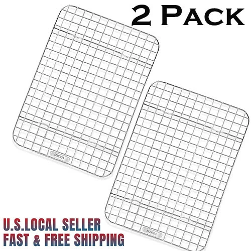 2pk Stainless Steel Cooling Racks for Cooking & Baking Oven-Safe - 8.2 x  11.8