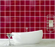 Alte Vintage rote Keramikfliese Kunsttapete Wandbild abnehmbar abwaschbar abziehen & kleben