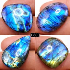 4 Pcs 115 Cts Natural Labradorite Loose Cabochon Gemstone 32X18 21X23mm 11830