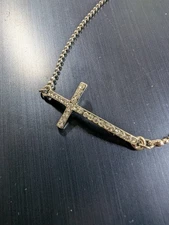 Cross crystal stainless steel anklet 9-10" DAD623