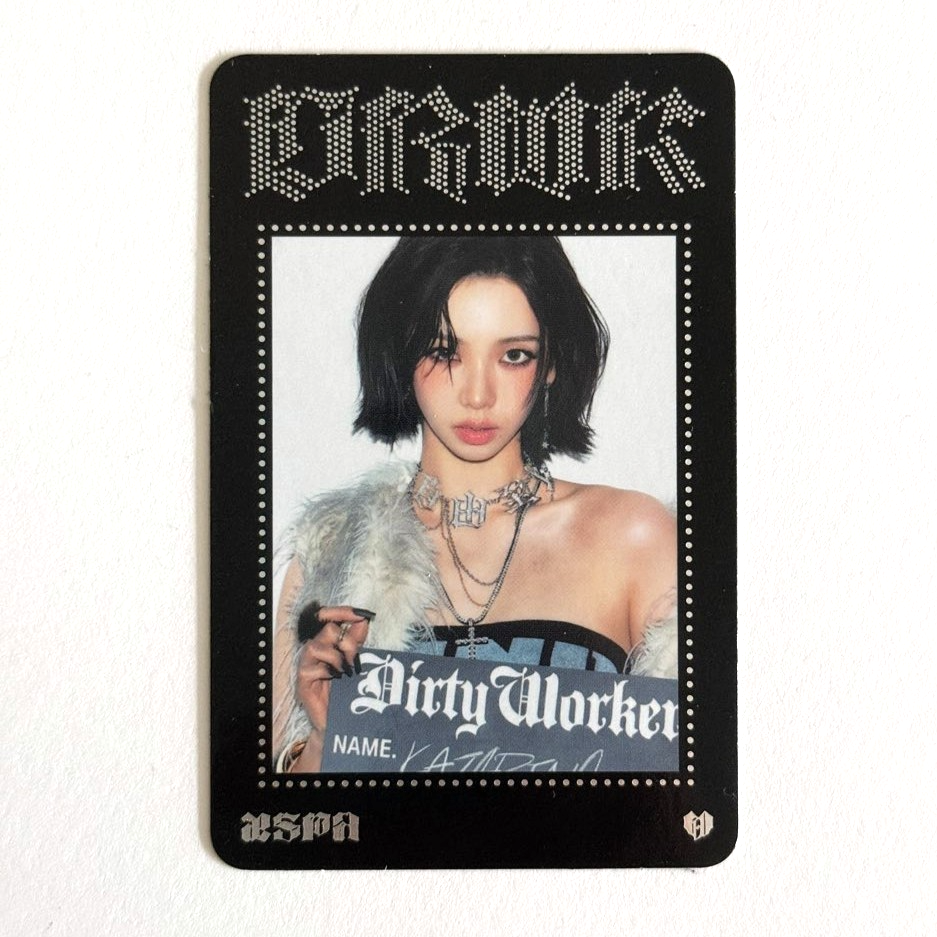 Aespa 1st Single Album Dirty Work Pop-Up Official MD Trading Card