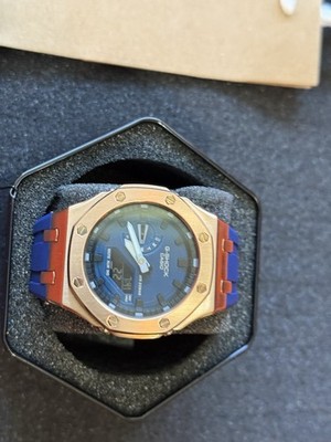 Casio G Shock GA2100 Casioak Mod Watch Royal Oak Rose Gold And Navy