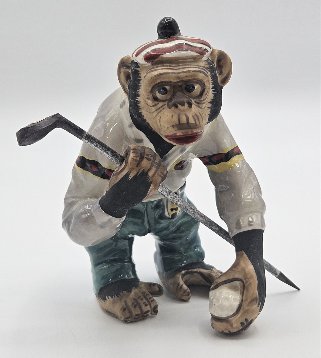 Vintage 1950's J. Fred Muggs Chimpanzee Monkey Porcelain Golfer w