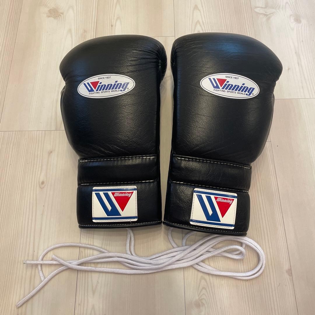 ウイニンググローブ14oz黒MS500B新品未使用袋未開封正規品本日最終値下済❗️ Winning14oz Boxing Gloves MS-500 Black String Pro type Used EX