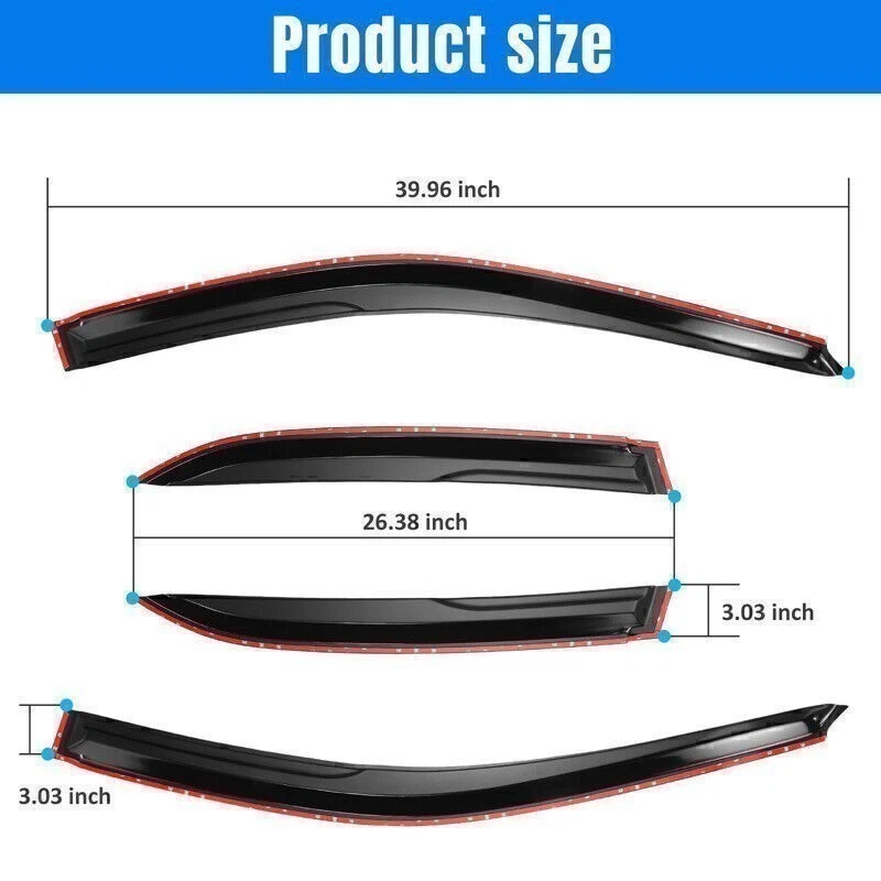 4 piezas para Honda Accord 1998-2002 sedán ventana visera sol lluvia deflector protector Foto 3 de 4