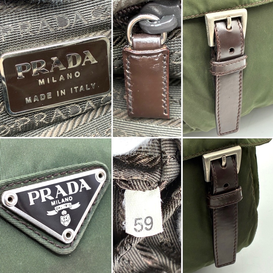 Authentic PRADA Shoulder Bag Triangular Logo Flap… - image 9