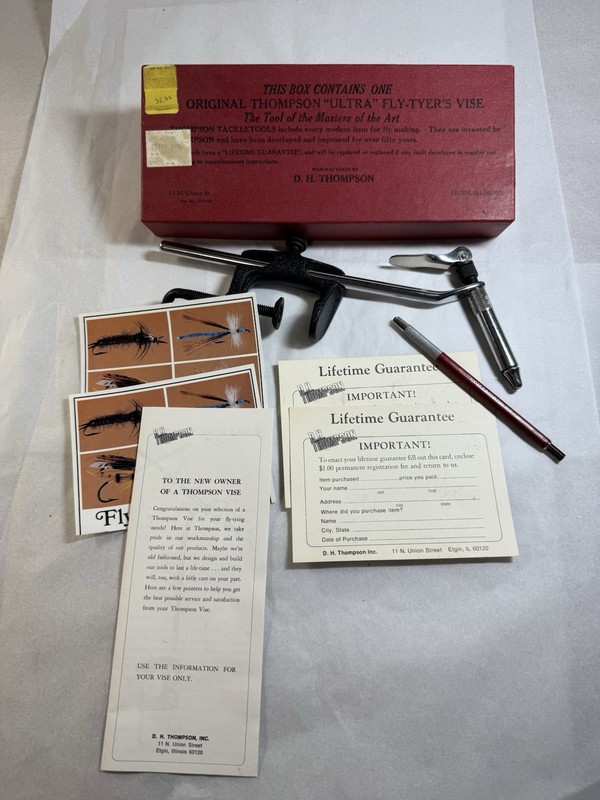 Vintage Original Thompson Ultra Fly-Tyer’s Vise In Box