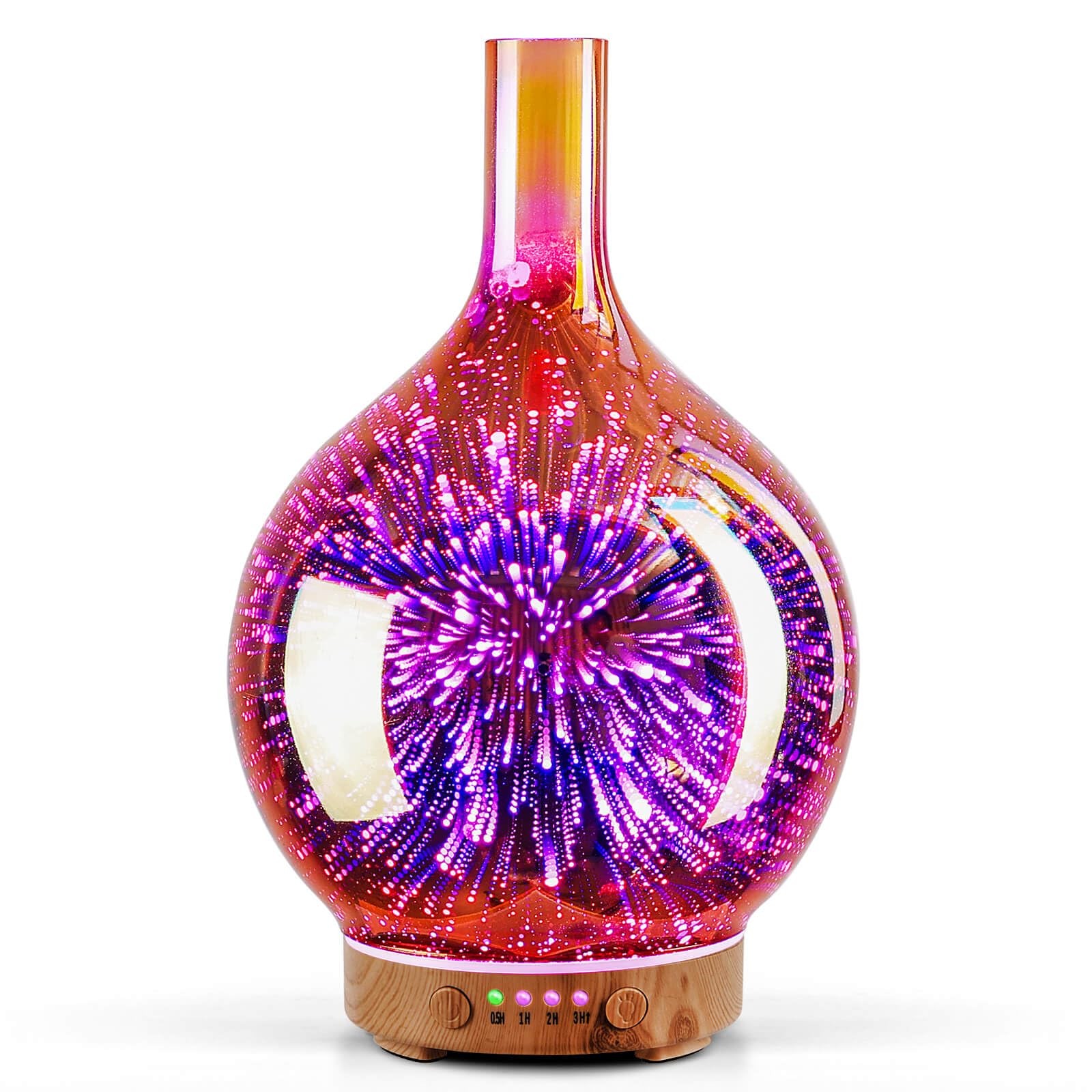 Rose Gold Essential Oil Diffuser 3D Glass Aromatherapy Ultra