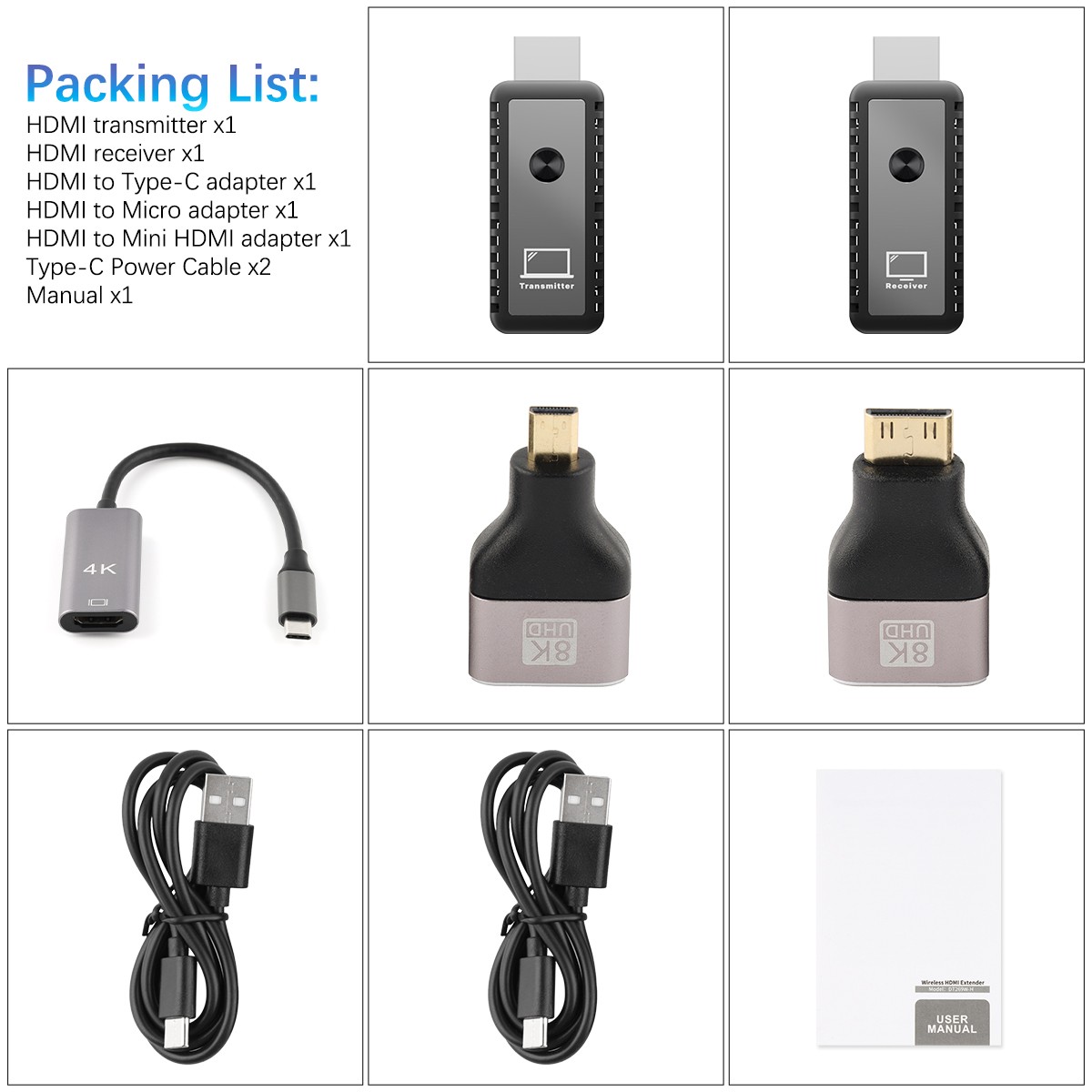 Wireless HDMI Video Transmitter and Receiver TV Stick Screen Share Extender NEW.