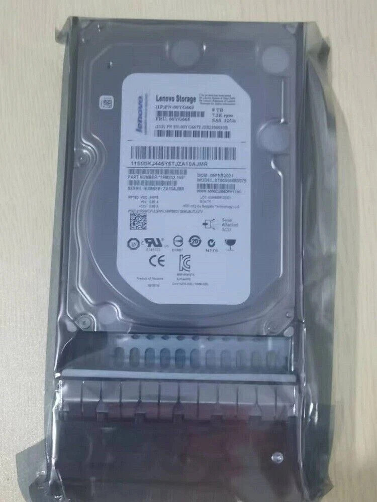 NEW Lenovo Storage 00YG663 00YG665 8TB 7.2K SAS 12G 3.5" HDD Hard Drive