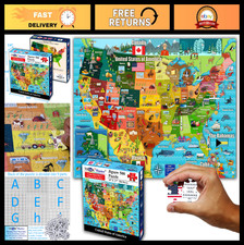 Colorful USA Map Jigsaw Puzzle 500 Pieces for Teens Adults - Great Gift 26.8"