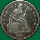 1842 Seated Liberty Dollar Choice Extremely Fine XF+ Coin #36442