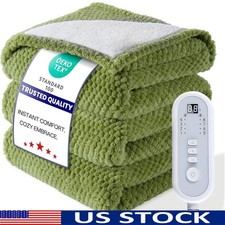 Electric Heated Blanket 3D Pineapple Texture Soft Fleece 8 Heat Settings New