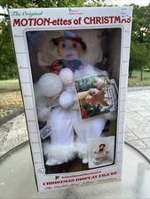 Vtg Telco Motion-Ettes of Christmas Snow Baby Girl Animated and Illuminated New