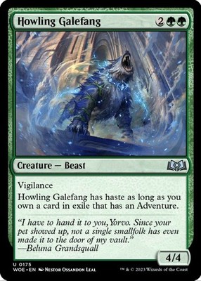 X 1 Howling Galefang NM-M Wilds of Eldraine 175 MTG Magic The Gathering