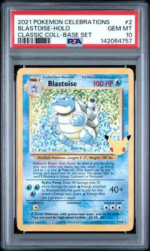 4757 Blastoise 2021 Pokemon Sword & Shield Celebrations Classic #2 PSA 10