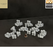 Wargaming Barrels Bundle 12 Pieces Printed UNPAINTED 28mm 32mm