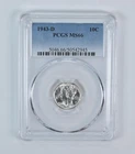 1943-D Mercury Dime MS66 PCGS Blue Label