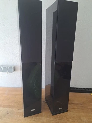 Heco Aleva 400 Bass Reflex 2 1/2 Way Floorstanding Speakers Black 1 Pair with Spikes