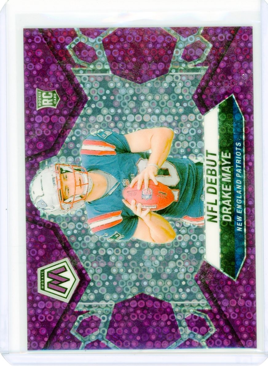 2024 Mosaic Drake Maye Purple No Huddle /50 #273 Patriots