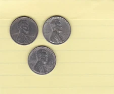 1943 P D S P-D-S STEEL LINCOLN PENNY 1 CENT SET 3 COINS TOGETHER .99 Shipping