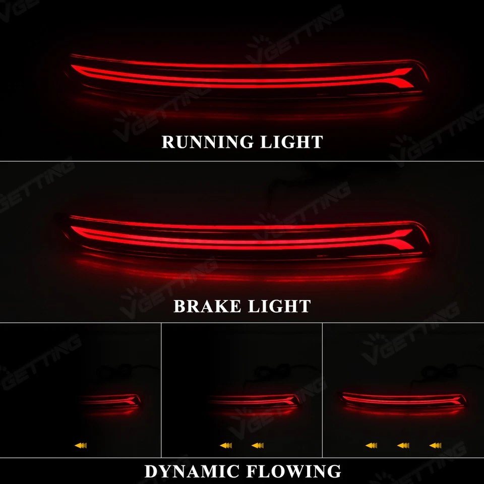 LED Rear Reflector Brake Light Red Lens For Kia Rio 2012-2015 Seden Model Only - Imagen 2 de 4