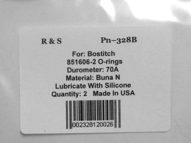 2 Bostitch 851606-S O-Rings For N88 Nailers /  R&S 328B / NBR Mat