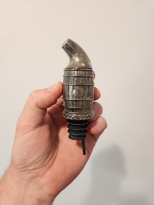 Jack Daniels Whiskey Barrel Pourer 2005 Silver Plated Spout Barware