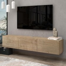 Floating TV Stand Wall Mounted for 65" 80" TVs Modern Floating Entertainment