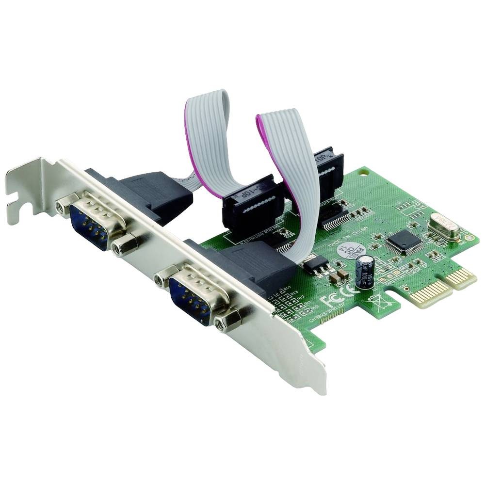 Carte PCI-Express sérielle Conceptronic 2 ports DB9 double communication haut débit