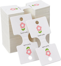 200Pcs 3.66 X 1.77 Inch White Jewelry Display Cards Bracelet Holder Cards Fold o