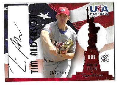 2006-07 USA Baseball Signatures Autograph Jersey Black #35 Tim Alderson RC /295