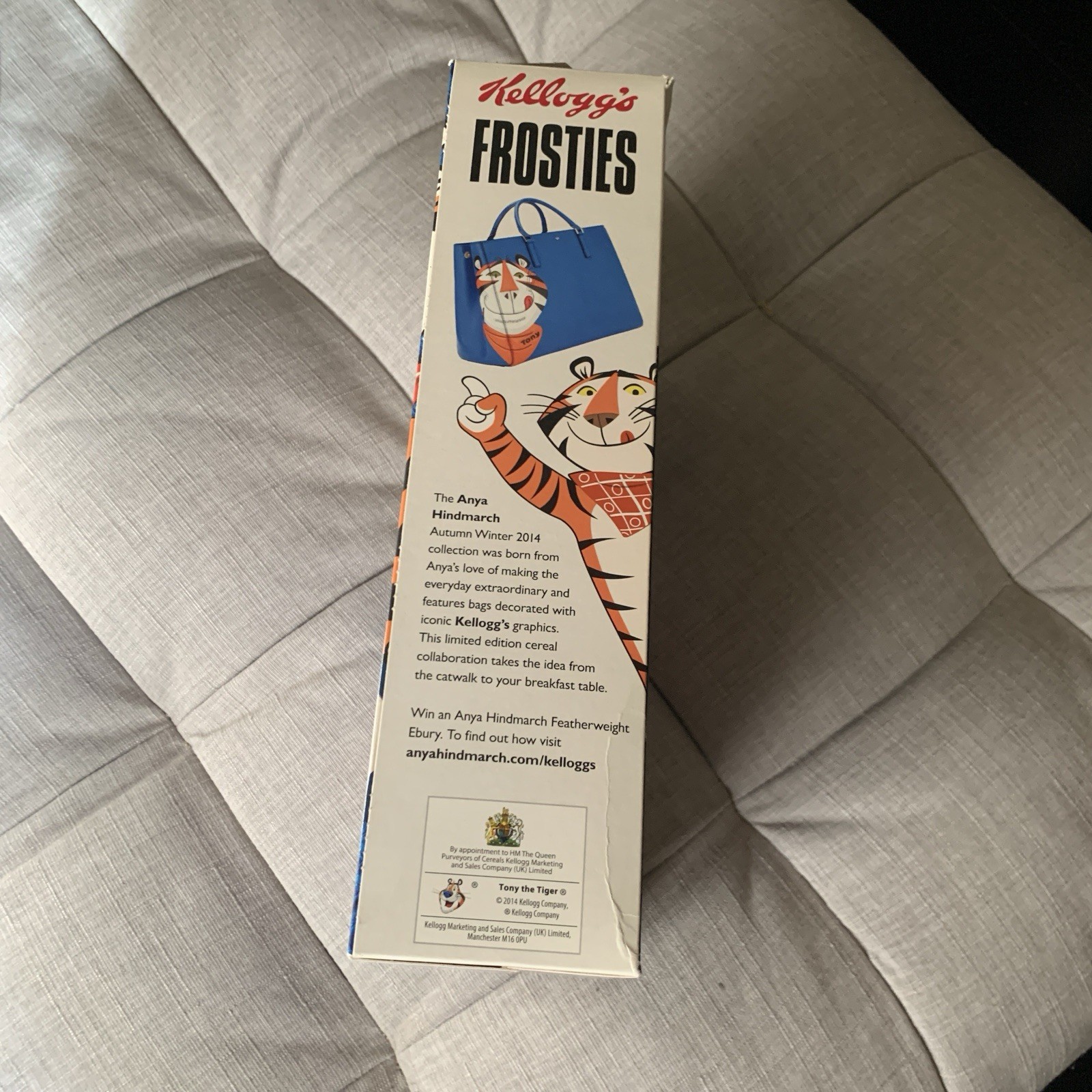 Anya Hindmarch Kellogg’s Fashion Flakes Cereal Box 2014 PARIS NO CEREAL AS IS