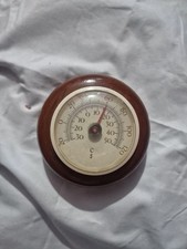 CF Vintage British hanging  Thermometer - mahogany wood   england