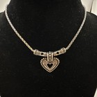 Vintage Brighton Shot Thru The Heart Pendant Necklace Silver Plated - Retired — photo 2
