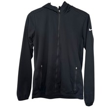Nike Golf Jacket Women Small Black Full Zip Hoodie Performance Athletic