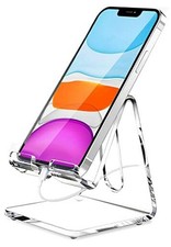 Acrylic Cell Phone Stand, Portable Clear Phone Stand for Desk, 1 Pack 1-Clear