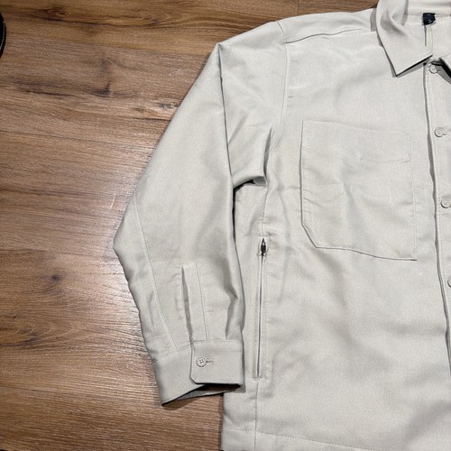LULULEMON Men’s LARGE Beige Sueded Camp Collar Overshirt Button Jacket M3EWBS - Picture 4 of 15