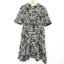 DOLCE & GABBANA Short Sleeve Knee-Length Tweed Dress, Size 9/10, Black Kids USED