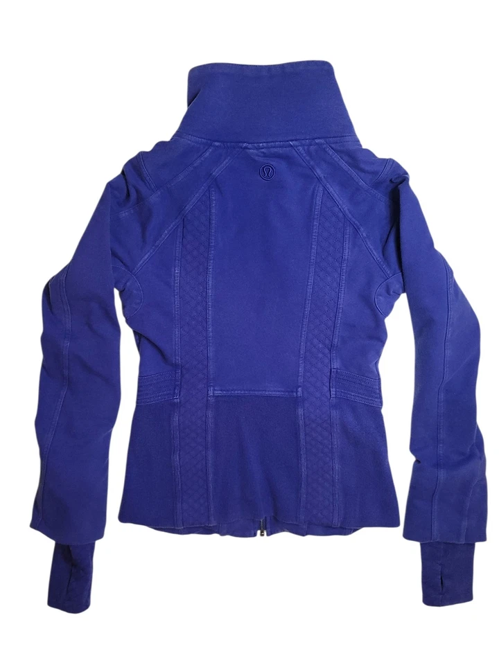 Chaqueta azul Lululemon para mujer talla 6 Its Happening cremallera completa Y2K Foto 2 de 4