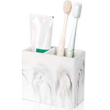 Toothbrush Storage, Electric Brush Holder 2 Slots, White