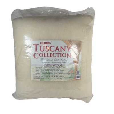 HOBBS Tuscany Collection Quilter Washable 100% Wool Batting King Sz  120'' x 120''