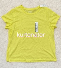 Time And Tru YELLOW Short Sleeve XL Relaxed Fit Slub Crew Tee NWT