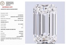 5.01 Emerald Lab Grown Diamond For Engagement Ring IGI Certified F VS1