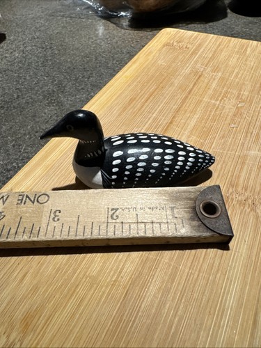 Vintage Common Loon Briefbeschwerer handbemalte Figur USA massiv Schwermetall 3,5 Zoll - Bild 7 von 8